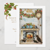 Home Sweet Home Vintage Kersthaard Feestdagenkaart (Voorkant / Achterkant)