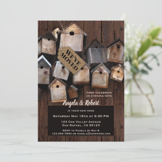 Home Sweet Home Vogelhuizen Housewarming Party Kaart (Staand voorkant)