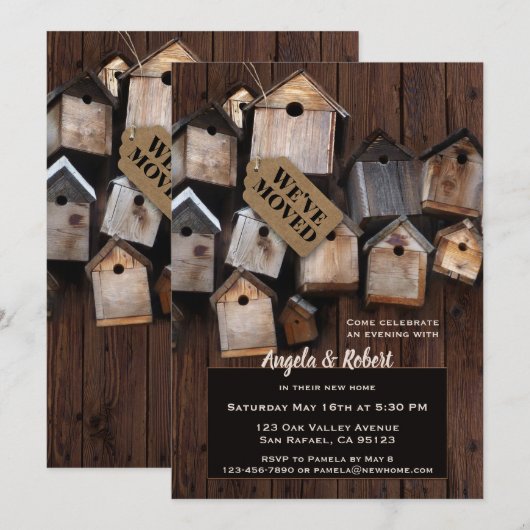 Home Sweet Home Vogelhuizen Housewarming Party Kaart (Voorkant / Achterkant)