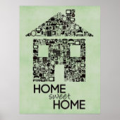 Home Sweet Home Wall Art Canvas Poster (Voorkant)