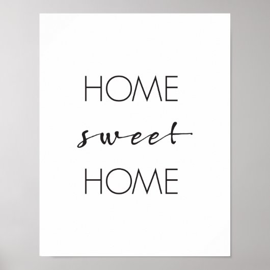 Home Sweet Home, Wall Art Print, Typografie Poster (Voorkant)