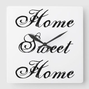 ~Home Sweet Home~ WALLCLOCK, AANPASSEN IT! Vierkante Klok