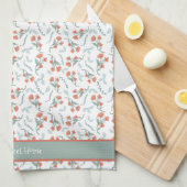 Home Sweet Home Waterverf Bloemenpatroon Theedoek (Quarter Fold)