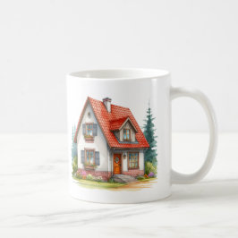 Home Sweet Home Waterverf Cottage Schattige Huis Koffiemok