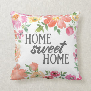 Home - Sweet Home - Waterverf - Family Pillow Kussen