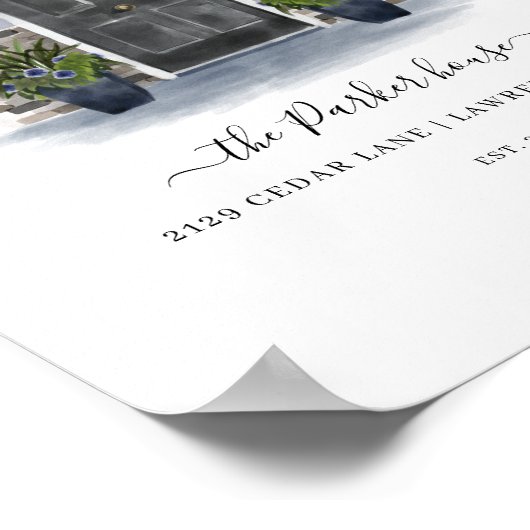 Home Sweet Home Waterverf Grey door Brick Trim Poster (Hoek)