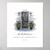 Home Sweet Home Waterverf Grey door Brick Trim Poster