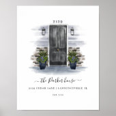 Home Sweet Home Waterverf Grey door Brick Trim Poster (Voorkant)