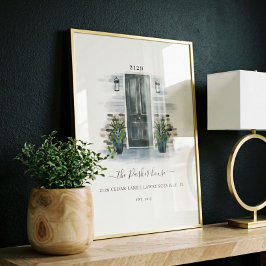 Home Sweet Home Waterverf Grey door Brick Trim Poster