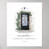 Home Sweet Home Waterverf Stone Zwarte IJzeren deu Poster (Voorkant)