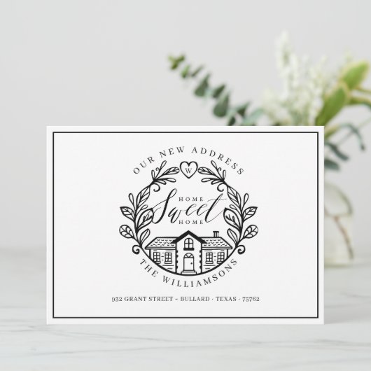 Home Sweet Home We hebben de Home Wreath Crest ver Aankondiging (Staand voorkant)