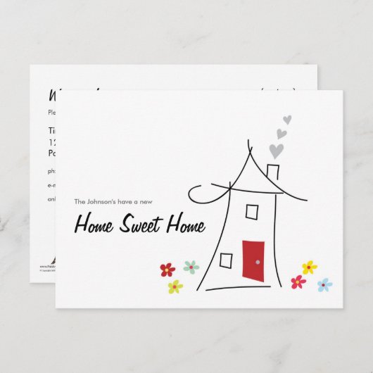 Home Sweet Home We verhuisden naar Briefkaart (Voorkant / Achterkant)