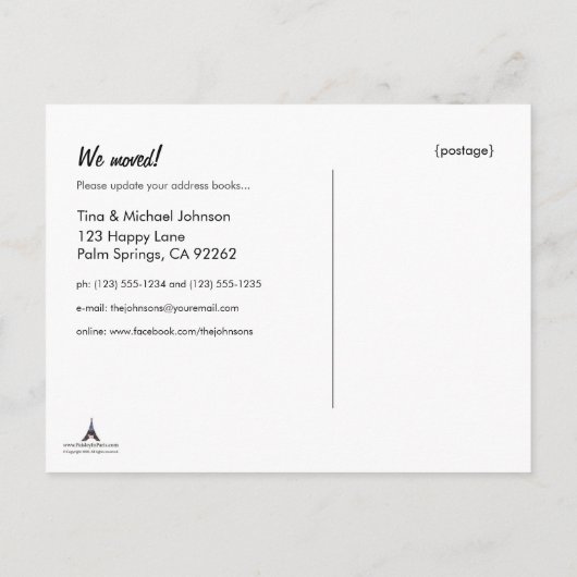 Home Sweet Home We verhuisden naar Briefkaart (Achterkant)