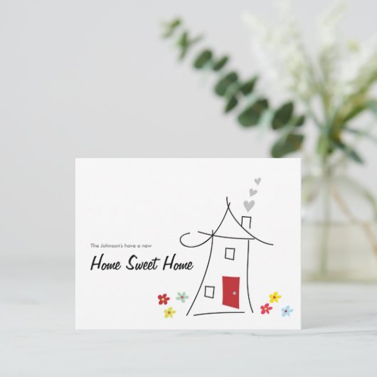 Home Sweet Home We verhuisden naar Briefkaart (Staand voorkant)