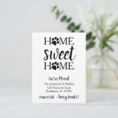 Home Sweet Home We've Moved Dog Pet Moving Briefkaart (Staand voorkant)