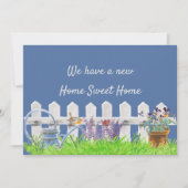 Home Sweet Home White Picket Fence Nieuw adres Aankondiging (Voorkant)