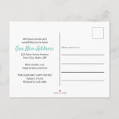 Home Sweet Home White Picket Fence Nieuw adres Aankondigingskaart (Achterkant)