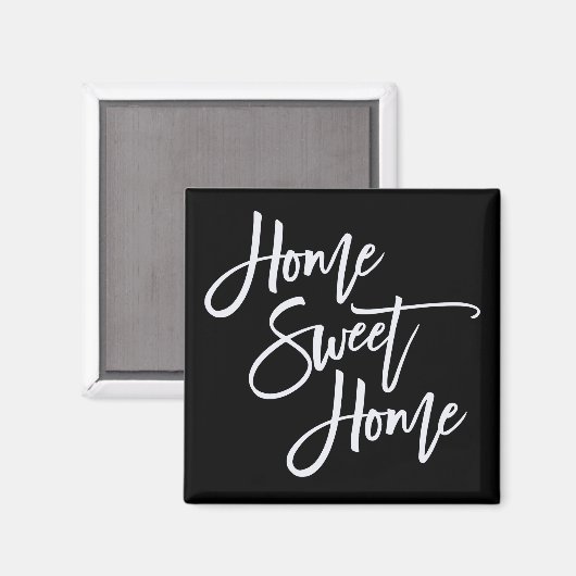 Home Sweet Home White Typografie Black Magneet (Voorkant / Achterkant)