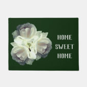 Home Sweet Home Wit Rozen Boeket Deurmat (Voorkant)