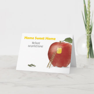 Home Sweet Home Worm and Apple Moving Announcement Bedankkaart