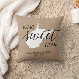 Home Sweet Home WV State Familienaam Sierkussen