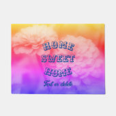 Home Sweet Home Zinnia Bloem gepersonaliseerd Deurmat (Voorkant)