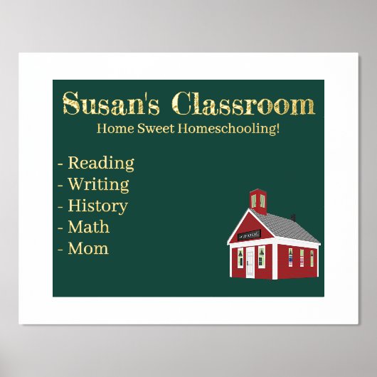 Home Sweet Homescholing Schoolhouse Chalkboard Folie Afdrukken (Voorkant)