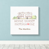 Home Sweet Motor Home Canvas afdrukken (Insitu (Houten vloer))