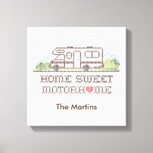 Home Sweet Motor Home Canvas afdrukken
