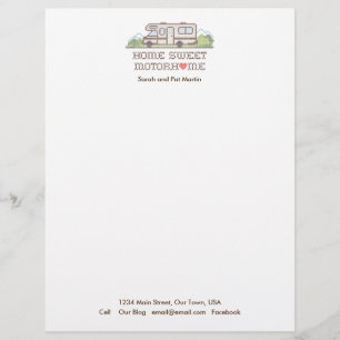 Home Sweet Motor Home Letterhead Briefhoofd Sjabloon