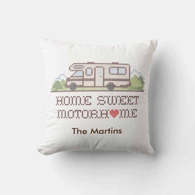 Home Sweet Motor Home Pillow Kussen (Voorkant)