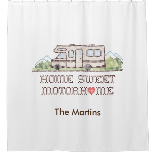 Home Sweet Motor Home Shower Curtain Douchegordijn (Voorkant)