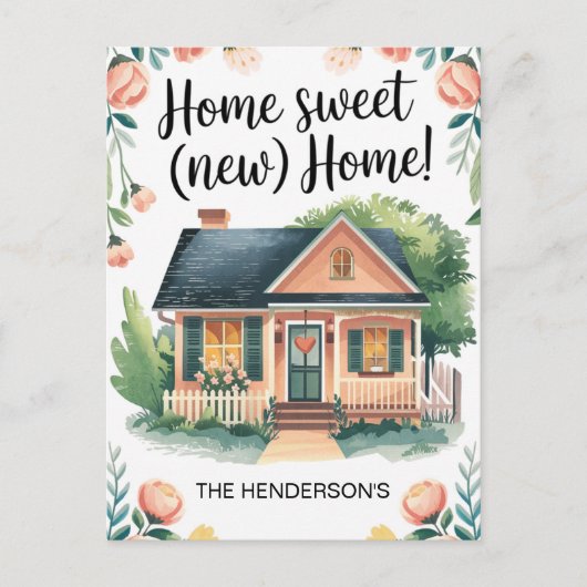 Home Sweet New Home Adreswijziging Briefkaart (Voorkant)