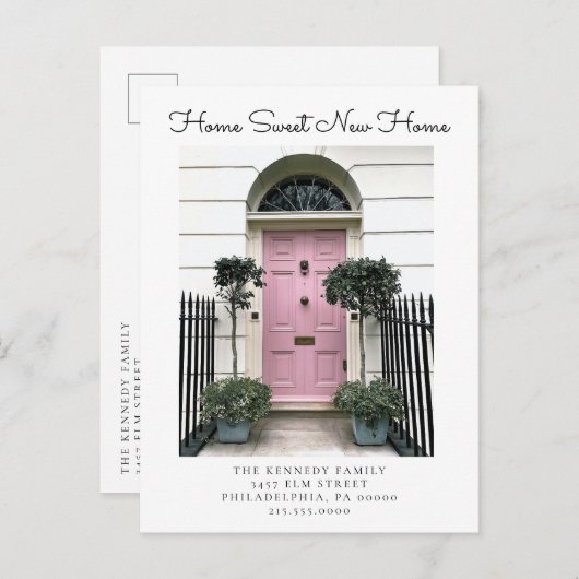 Home Sweet New Home Change of Address Photo Moving Aankondigingskaart (Voorkant / Achterkant)