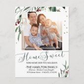 Home Sweet New Home Moving Notice Foto Feestdagenkaart (Voorkant)