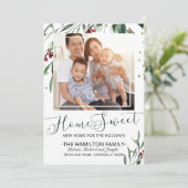 Home Sweet New Home Moving Notice Foto Feestdagenkaart (Staand voorkant)