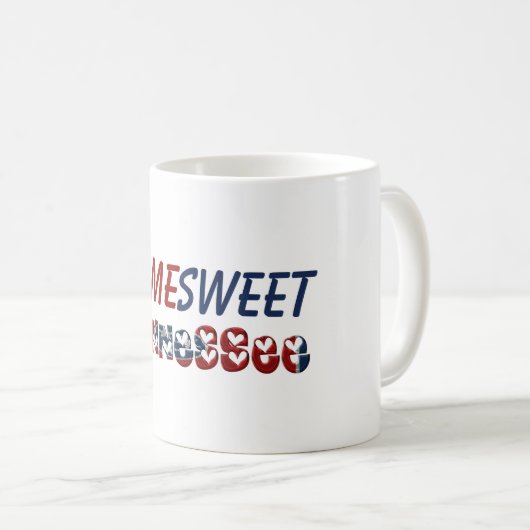 Home Sweet Tennessee State Flag Typography Hearts Koffiemok (Voorkant rechts)