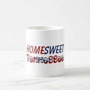 Home Sweet Tennessee State Flag Typography Hearts Koffiemok