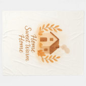 Home Sweet Warm Home Soft Fleece Throw Blanket (Voorkant (Horizontaal))