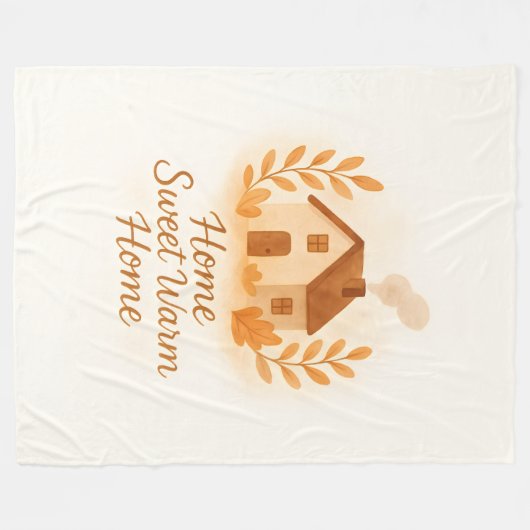 Home Sweet Warm Home Soft Fleece Throw Blanket (Voorkant (Horizontaal))
