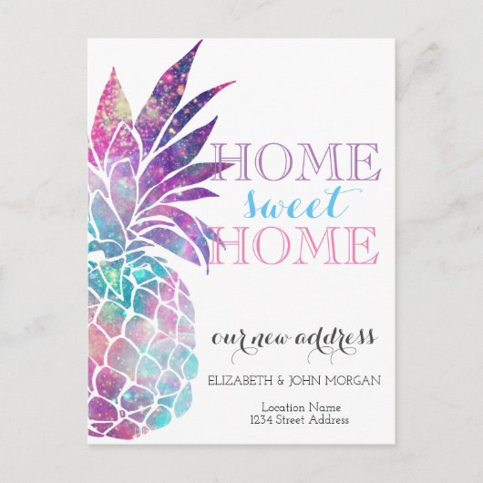 Home Swwt Home, ananas, nieuw adres Aankondigingskaart (Voorkant)