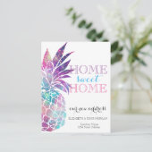 Home Swwt Home, ananas, nieuw adres Aankondigingskaart (Staand voorkant)