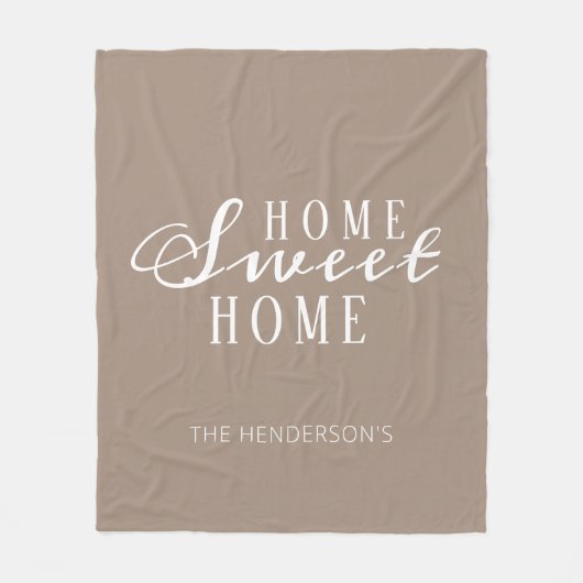 Home Tan Brown familie op maat Fleece Deken (Voorkant)