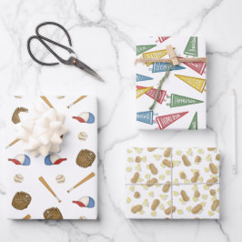 Home Team Openingsdag Honkbal Ouderwets Inpakpapier Vel