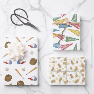 Home Team Openingsdag Honkbal Ouderwets Inpakpapier Vel