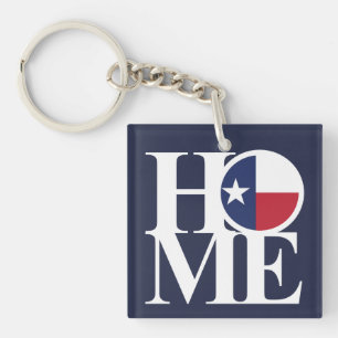 HOME Texas Lone Star Sleutelhanger Small Square BL