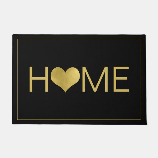 Home Text Gold Heart Deurmat (Voorkant)
