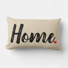 HOME textuur letters met rode HEART Lage rug kusse Kussen