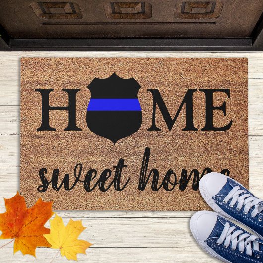 Home Thin Thin Blue Line Police Deurmat