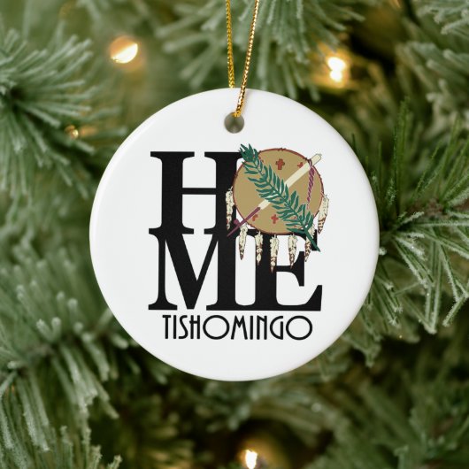 HOME Tishomingo Oklahoma Keramisch Ornament (Boom)